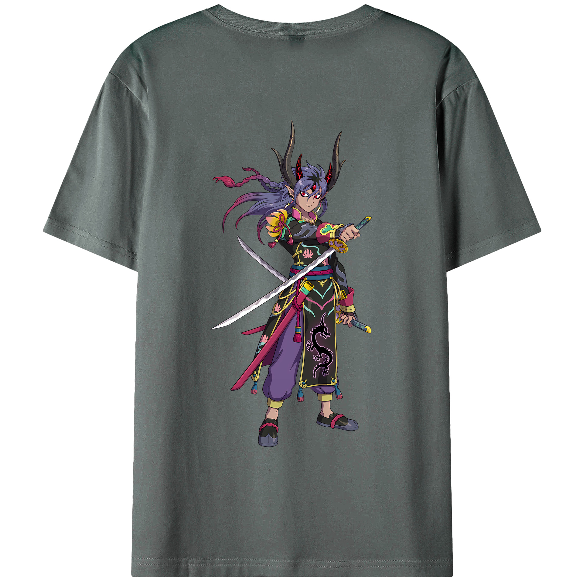 （画像用） 妖怪ウォッチ Yo-kai Watch 綿100％ メンズ半袖Tシャツ（バックプリント） 通気性